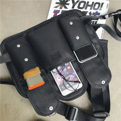 Canvas Waist Chest Bag Kanye Chest Rig Streetwear Tactical Shoulder Bag Backpack