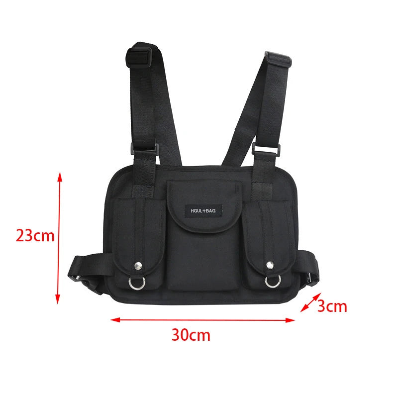 Canvas Waist Chest Bag Kanye Chest Rig Streetwear Tactical Shoulder Bag Backpack