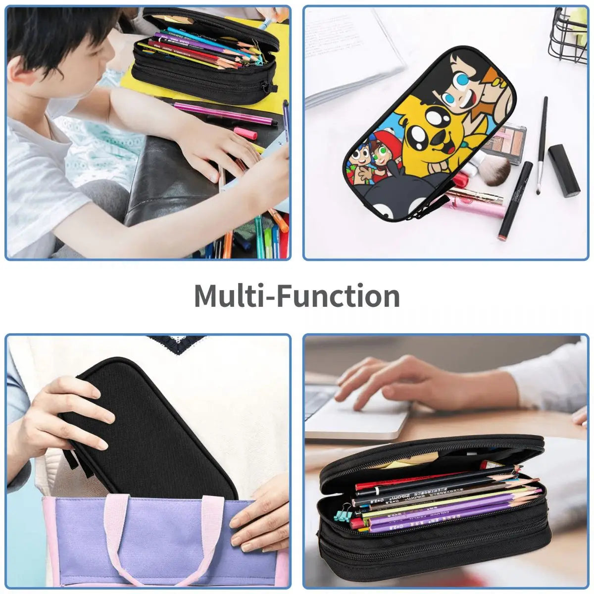 Mikecrack Pen Box Student School Anime Zipper Pen Bag Child Stationery Bag