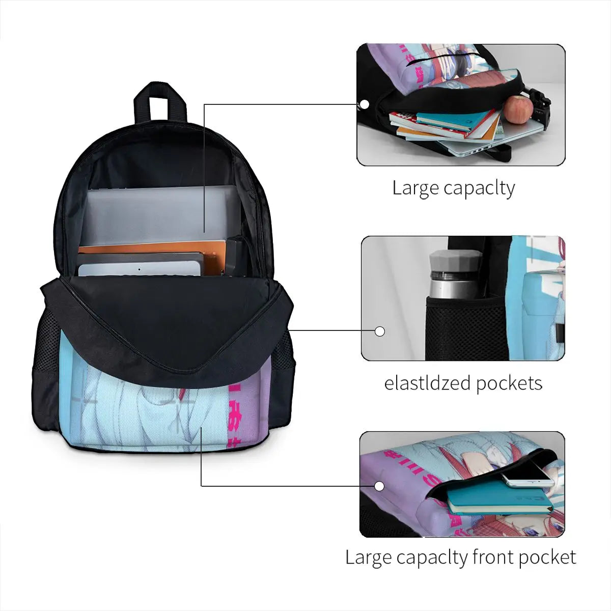 Miku Nakano Waifu Backpacks Men Women Kpop School Bags Boys