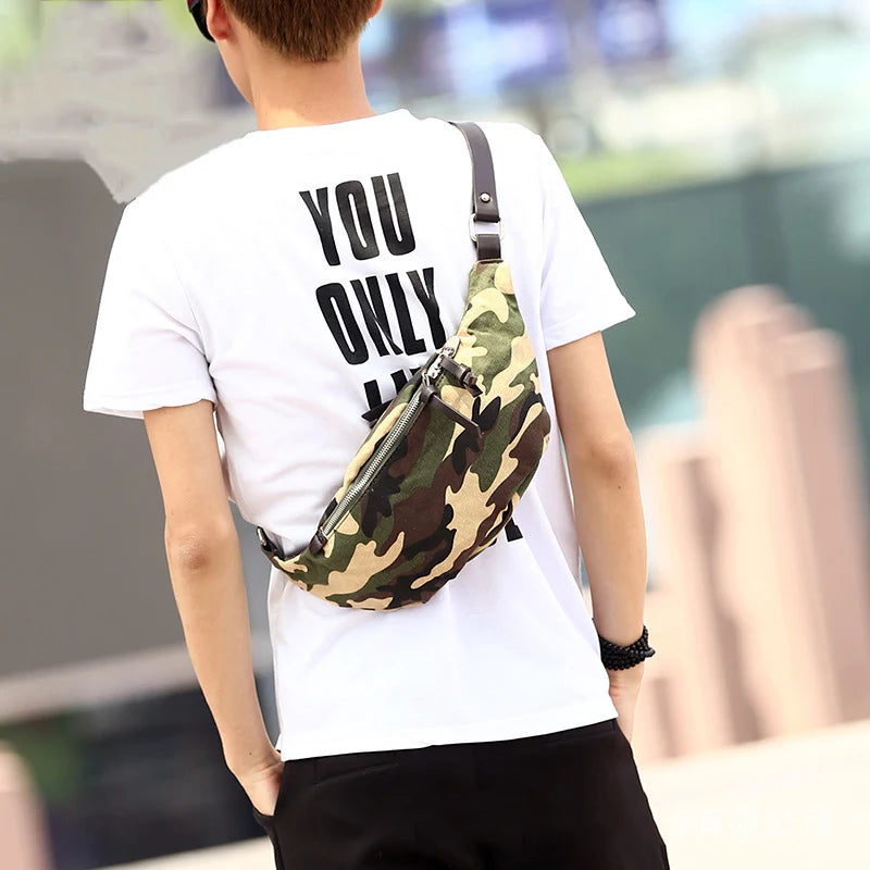 Camouflage Waist Bag Fanny Pack Men Women Canvas