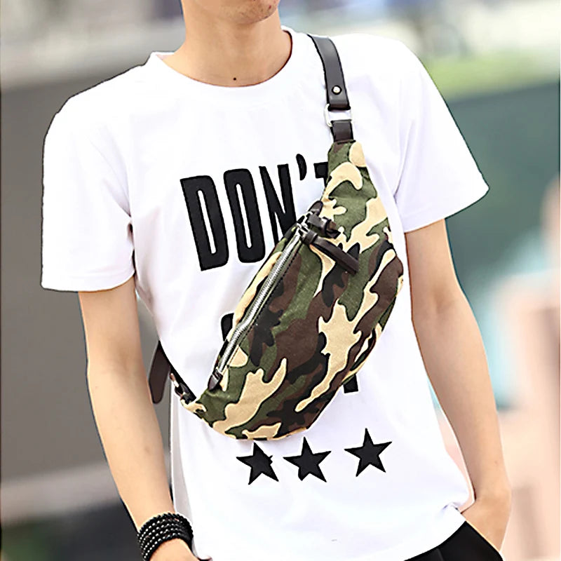 Camouflage Waist Bag Fanny Pack Men Women Canvas