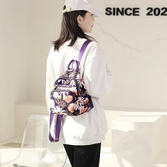 Mini Backpack Crossbody Bag Flowers Plants Women Shoulder Purse