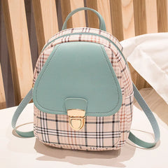 Plaid Mini Backpack Crossbody Bag for Teenage Girls