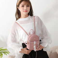 Mini Leather Bow Backpack Small Diagonal Bag