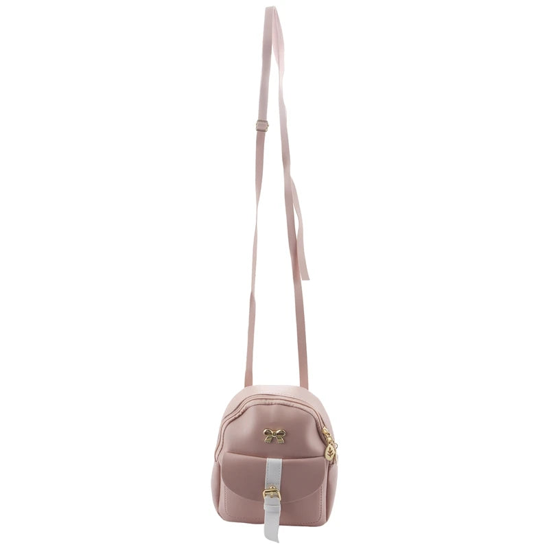 Mini Backpack Small Diagonal Bag Leather Bow Backpack Ladies Wallet