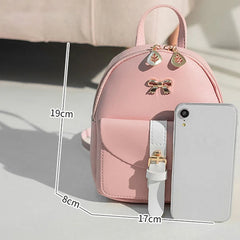 Mini Leather Bow Backpack Small Diagonal Bag