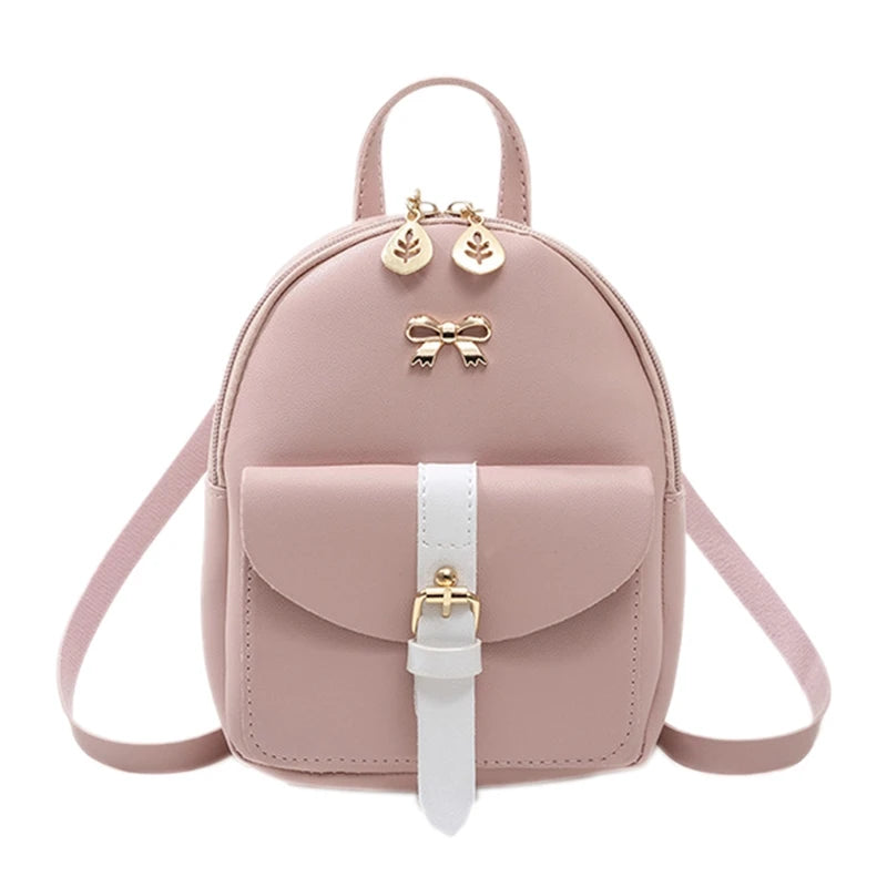 Mini Leather Bow Backpack Small Diagonal Bag