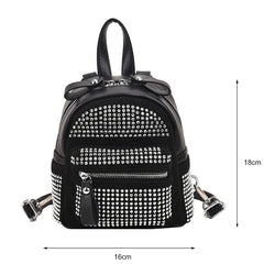 Crystal Rhinestone Mini Backpack for Women, Casual Travel Bagpack Handbag