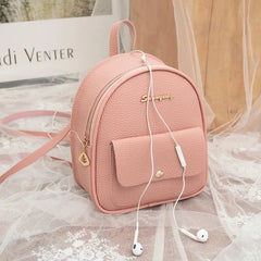 Mini PU Leather Backpack for Teenage Girls Kids