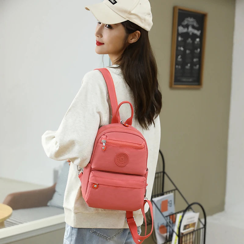 Mini Backpack Women Sport Shoulder Chest Bag Nylon Travel Small Bagpack