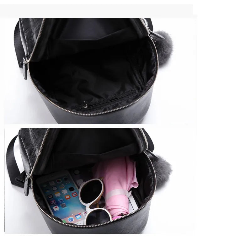 Women Small Mini Backpack PU Leather Female Back Pack Bag