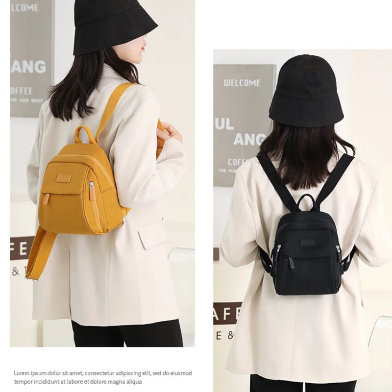 Waterproof Nylon Mini Backpack for Women Small Shopping Bag