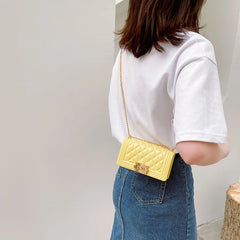 Mini Bags Summer Shoulder Kid Purse Long Chains Glossy PVC Jelly Bag