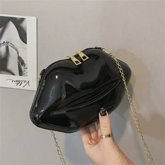 PVC Lips Shape Handbag Zipper Crossbody Bag Stylish Bags