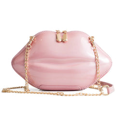 PVC Lips Shape Handbag Zipper Crossbody Bag Stylish Bags