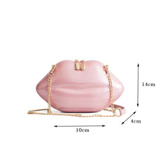 Lipstick Shaped Women's Shoulder Bag Mini Crossbody Lip Chain Bag