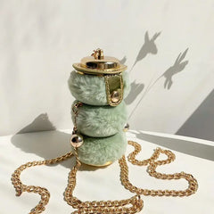 Mini Bottle Shape Women Thick Chain Strap Shoulder Bags Lipstick Pocket