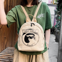 Mini Canvas Backpack Retro Canvas Girl Schoolbag