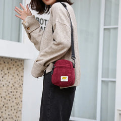 Mini Canvas Crossbody Shoulder Bags for Women Cotton Cloth Lady Fabric Bag
