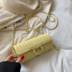Mini Chain Leather Barrel Handbag Woman Shoulder Crossbody Bag