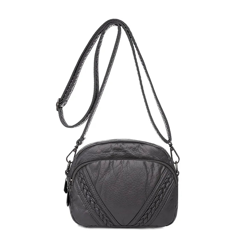 Women's Mini Crossbody Bag Vintage Washed Leather Shoulder Purse