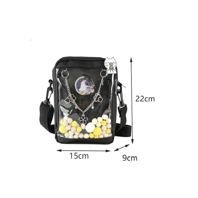 Small Clear Crossbody Bag Transparent PVC Shoulder Purse for Women