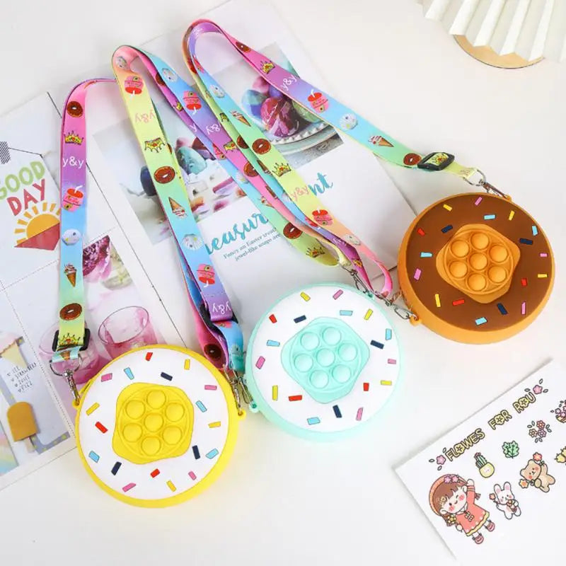 Mini Donut Silicon Bag Candy Water-proof Wallet for Kids Girls