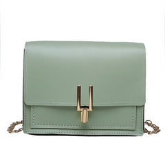 Green Leather Crossbody Bag Chain Shoulder Messenger Lady Travel Purse Handbag