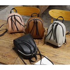 Mini PU Leather Backpack Women Small Shoulder Bag Tassel Zipper