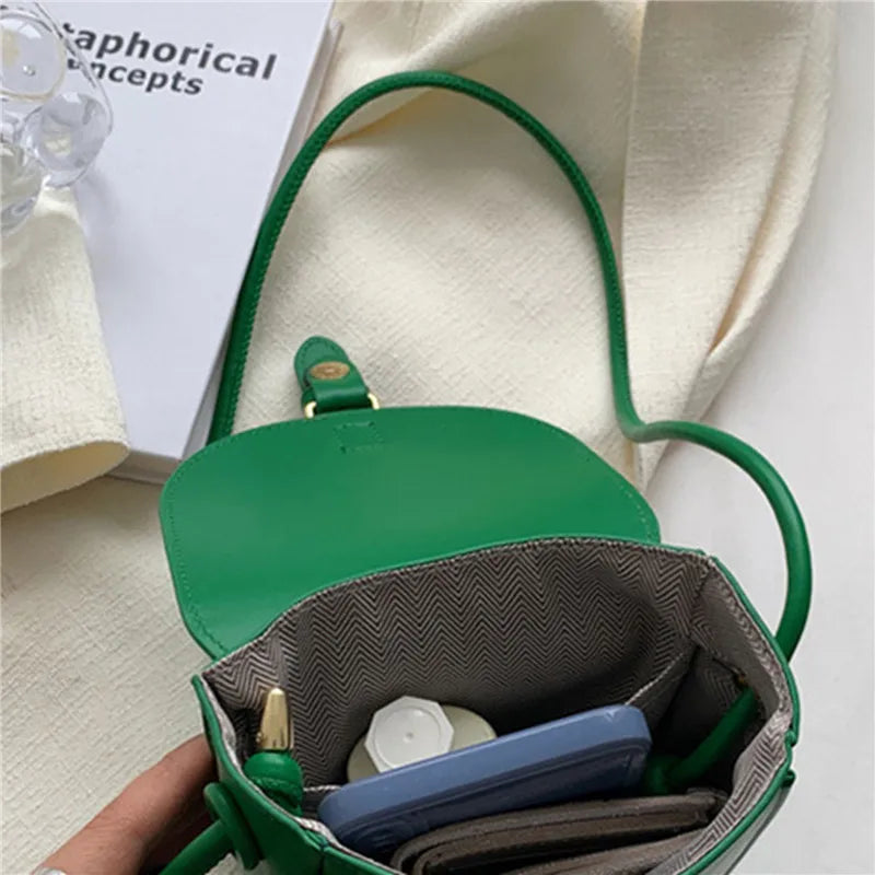 Mini PU Leather Crossbody Bag For Woman Phone Shoulder Side Bags Handbag Purses