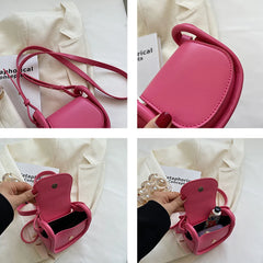 Mini PU Leather Women's Shoulder Saddle Bag Small Messenger Bag