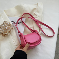 Mini PU Leather Women's Shoulder Saddle Bag Small Messenger Bag