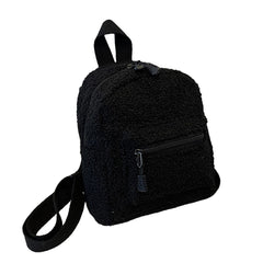 Mini Plush Backpack for Women Girls - Soft Stylish Small Daypack