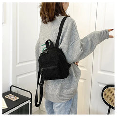 Mini Plush Backpack for Women Girls - Soft Stylish Small Daypack