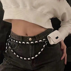 Mini Chain Bag Messenger Fanny Pack for Women Earphone Belt