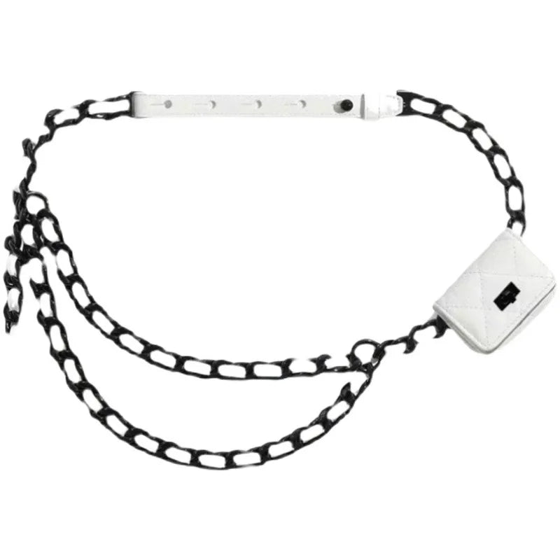 Mini Chain Bag Messenger Fanny Pack for Women Earphone Belt