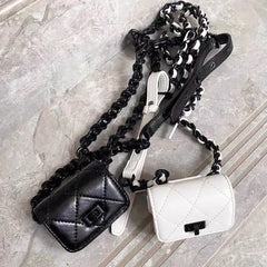 Mini Chain Bag Messenger Fanny Pack for Women Earphone Belt