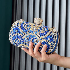 Mini Silver Crystal Wedding Clutch Bags for Bride
