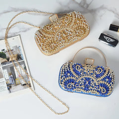 Mini Silver Crystal Wedding Clutch Bags for Bride