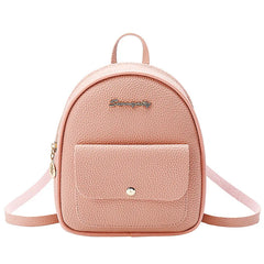 Small Backpack PU Leather Waterproof Shoulder Bag Girls Kids Multi-Function