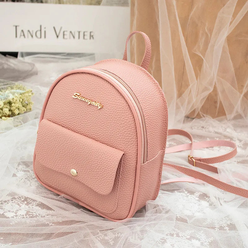 Mini Small Backpack PU Leather Waterproof Shoulder Women Teenage Girls Kids