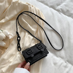 Small Messenger Bag Women Acrylic Chain Purse Leather Handbag