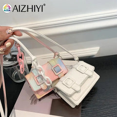 Small Messenger Bag Women Acrylic Chain Purse Leather Handbag