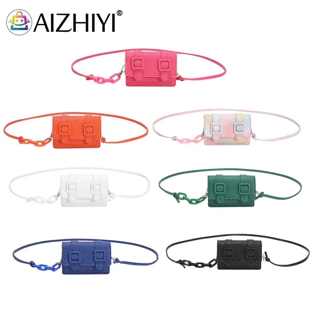 Small Messenger Bag Women Acrylic Chain Purse Leather Handbag