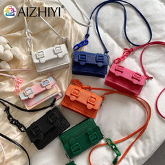 Small Messenger Bag Women Acrylic Chain Purse Leather Handbag