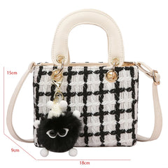 Small Square Bag Classic Plaid Women Bags Woolen Handbag Shoulder Bag