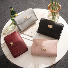 Mini Square PU Leather Women's Handbag Chain Messenger Bag