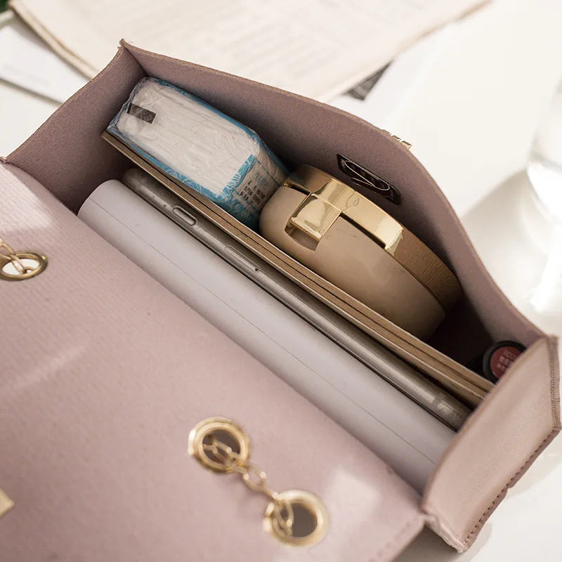Mini Square PU Leather Women's Handbag Chain Messenger Bag