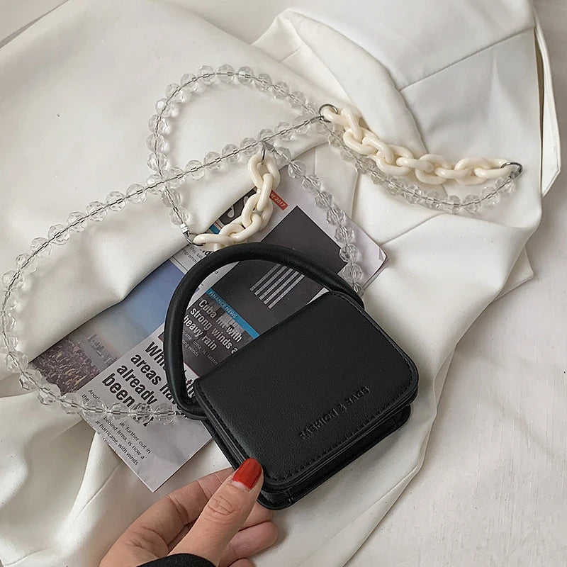 Mini Square Tote bag Summer PU Leather Women's Handbag Shoulder Messenger